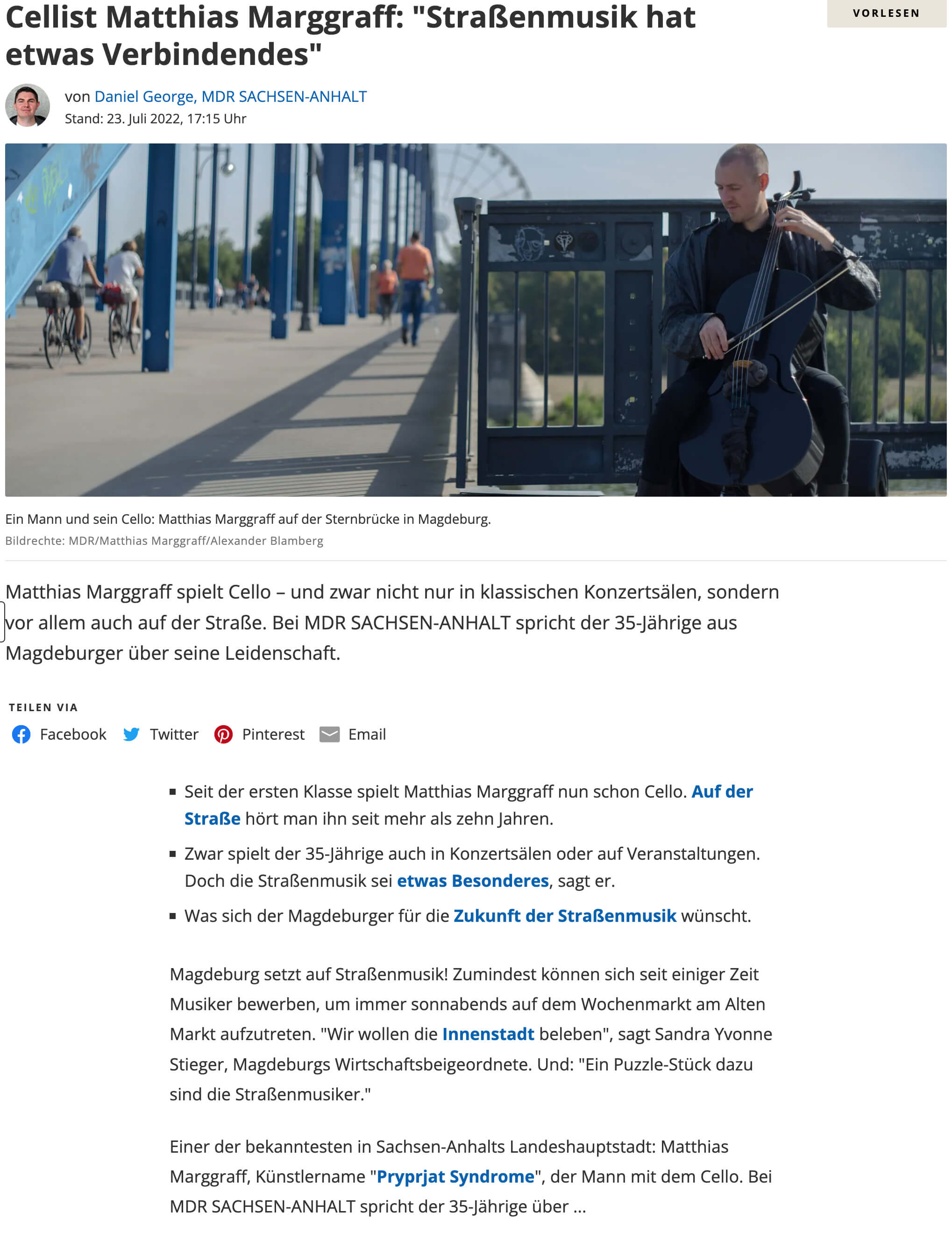 Prypjat Syndrome / Matthias Marggraff / MDR-Interview / Juli 2022 / 01